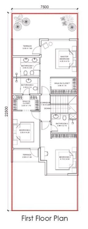 3 Bed medium first floor